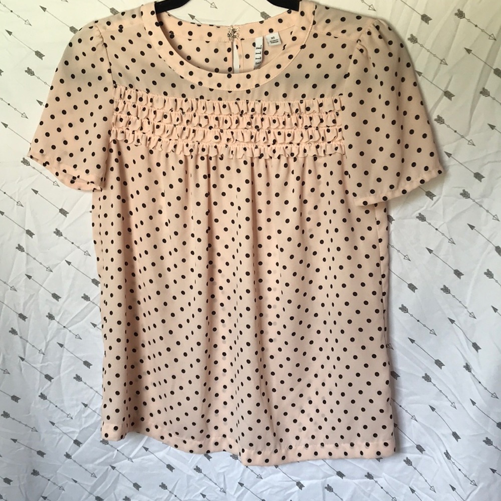 ELLE Polka Dot Ruffle Top